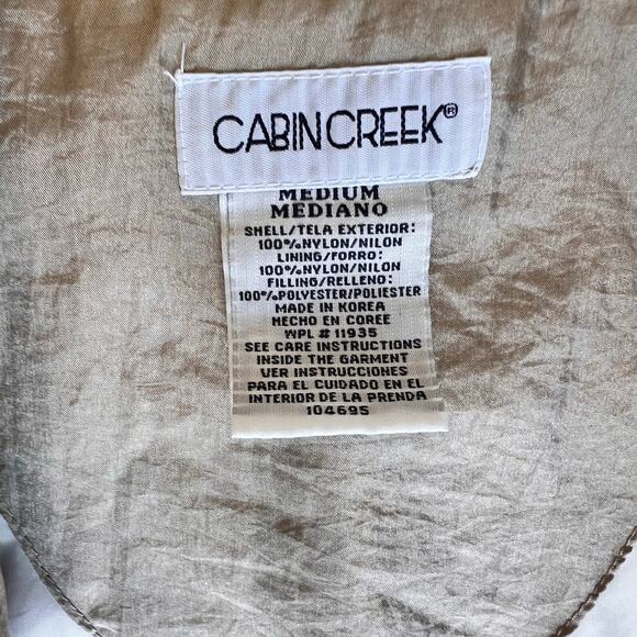 Vtg Womens 90s Workout Set Windbreaker Jacket & Pants Sz M Beige Golden Girl SEE - Picture 5 of 16